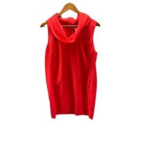 J Crew Women's‎ Large L Dress Cowl Neck Sleeveless Sheath Red NWOT